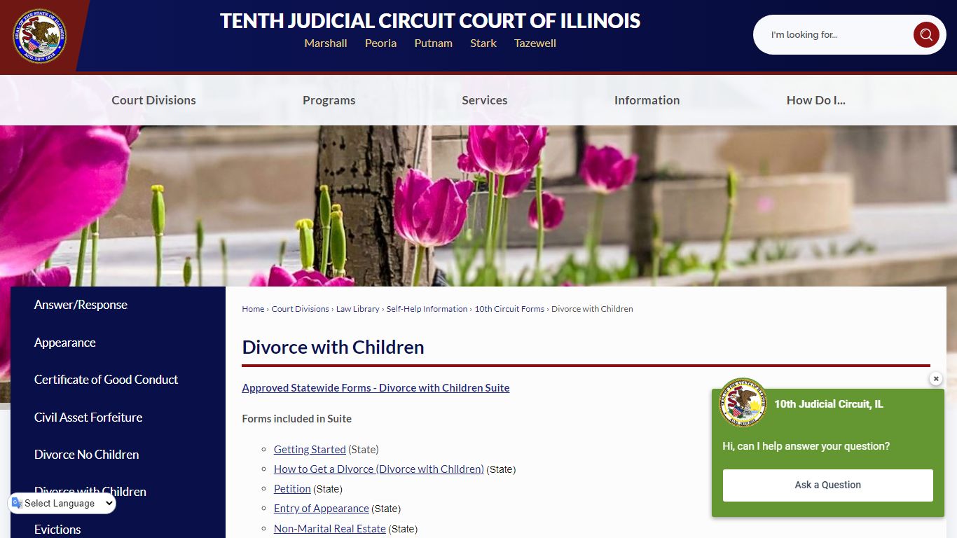 Divorce with Children | Peoria County Tenth JCC, IL